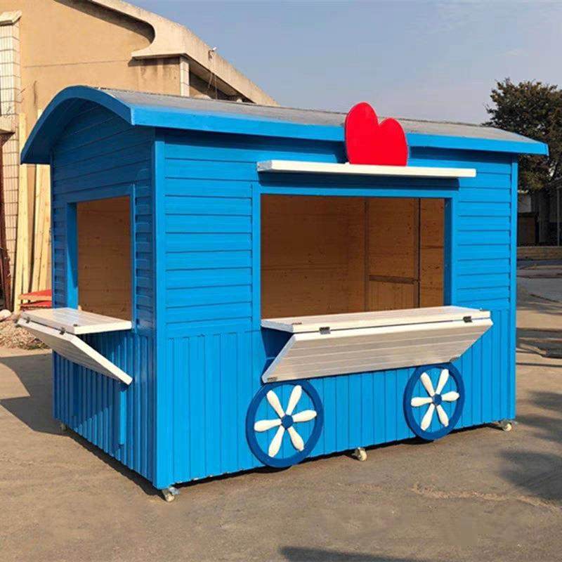 户外组装小木屋防腐木售货亭岗亭商业街小卖部景区移动木制售票厅