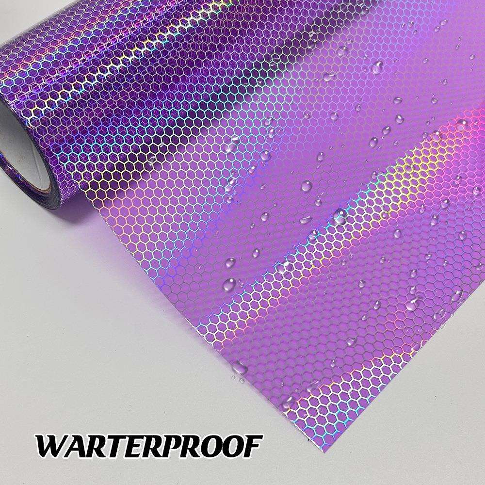 汽车大灯膜镭射蜂窝透明大灯改色膜网格彩虹车灯改色贴膜12色