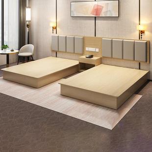 酒店家具标间全套宾馆床家具简约现代双人床公寓民宿出租房专用床