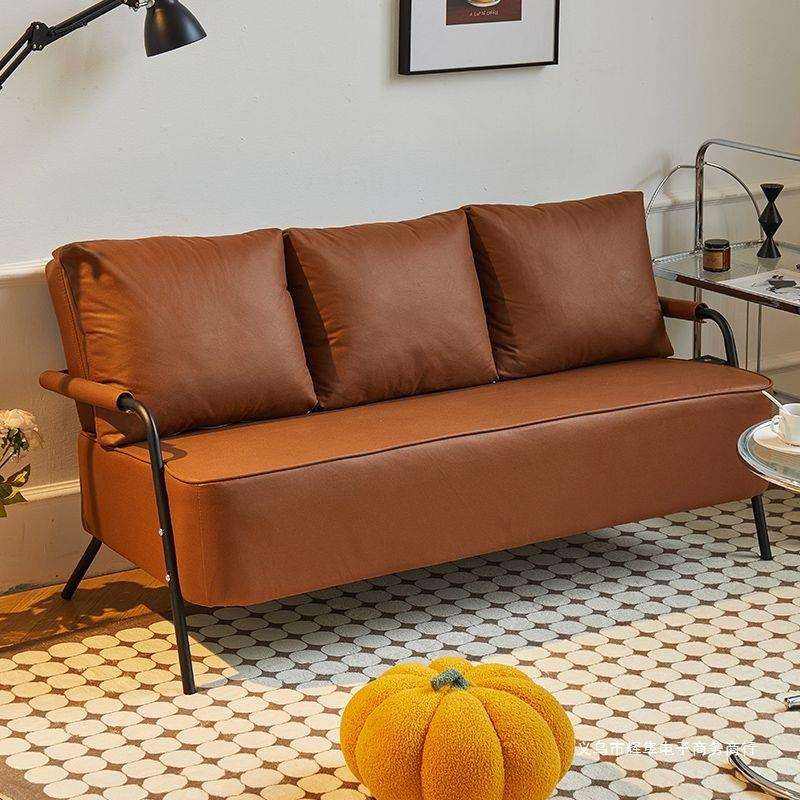 双人简约现代单人沙发红款复古出新款租房网椅小户型布艺沙发客厅