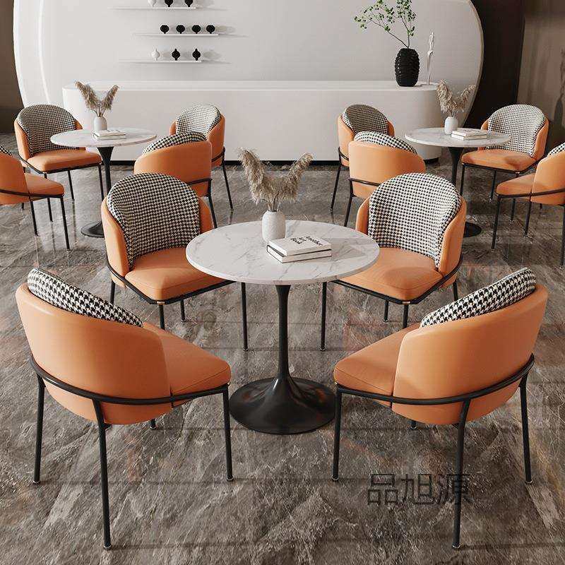 北欧餐厅圆形岩板餐桌椅售楼部洽谈桌椅组合咖啡厅奶茶店休闲桌椅,3C数码配件,USB灯,淘宝优惠券,粉丝福利购,淘宝优惠卷