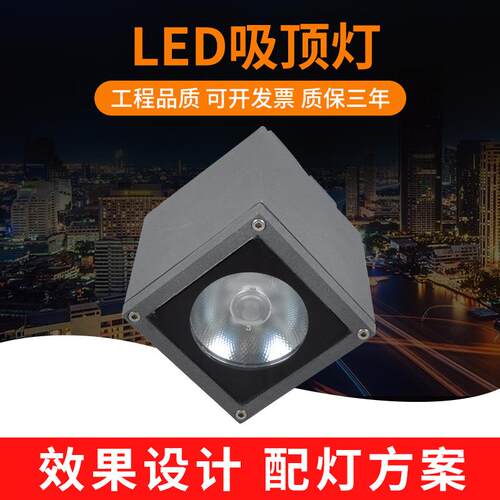 led科锐cob吸顶灯15w户外防水明装筒灯20w30w过道走廊灯外壳套件