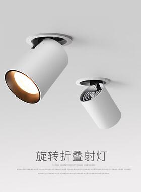 三知LED折叠旋转防眩射灯Ra95嵌入式COB筒灯天花灯客厅背景洗墙灯