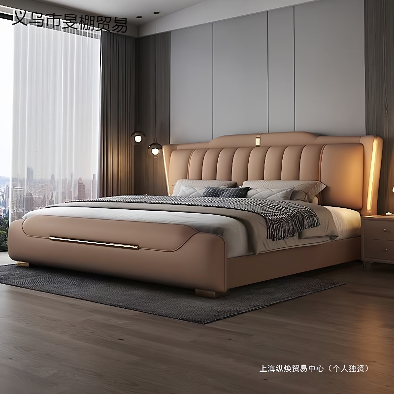 意式豪华婚床主卧室大床双人1.8x2米实木储物双人床1.5m