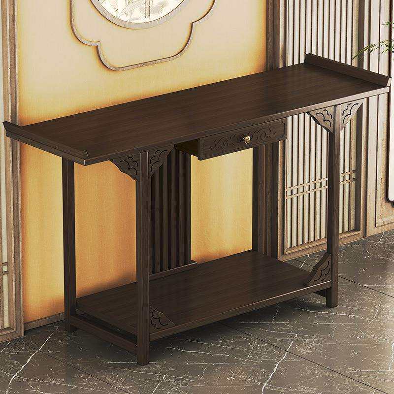 新中式家用玄关台神案台实木加宽客厅条案桌子长条端景台入户条几