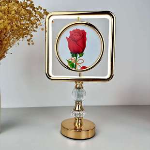 创意触摸小夜灯正面相框反面镜子卧室床头灯金色高脚装饰氛围灯