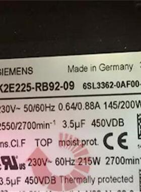 K2E225-RB92-09 6SL3362-0AF00-0AA1 K2E225-RB92-10德国进口风机