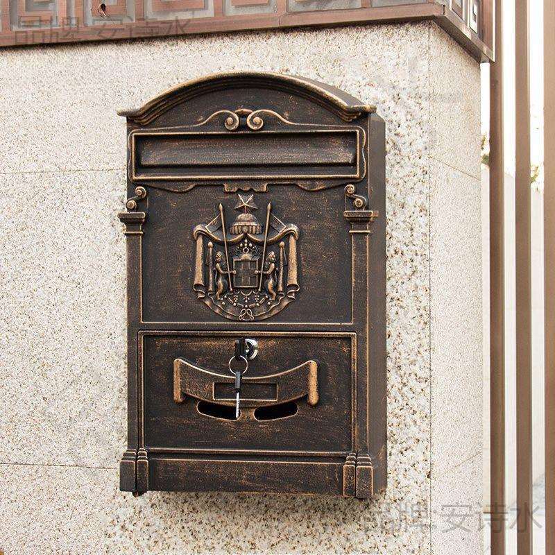 欧式别墅室外户门口信箱意见箱摄影道具创意铸铝不锈件信报箱邮筒