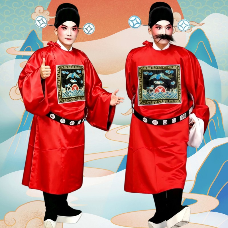 京剧红色七品芝麻官夏短演出服