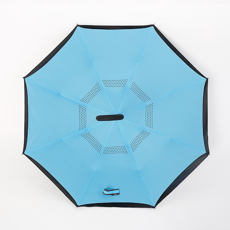 C型长柄a雨伞定制免持直柄伞汽车广告伞直杆伞订制双层自动反向伞