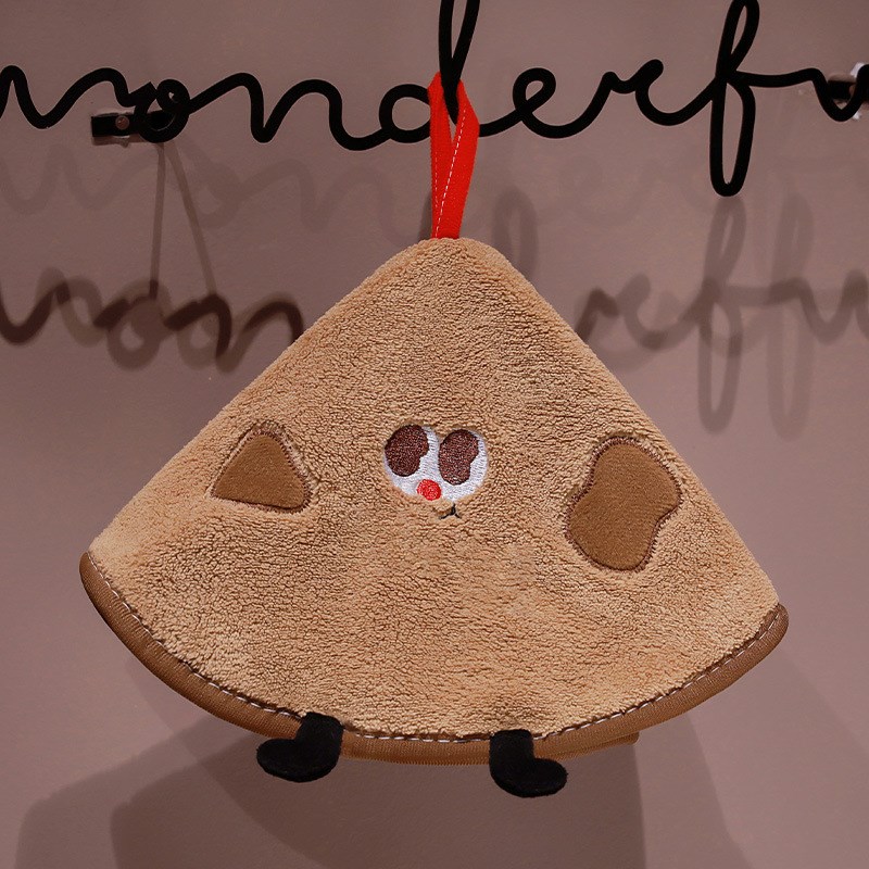 卡通芝士曲奇可挂式擦手巾u吸水毛巾洗碗布抹布可爱小毛巾强吸水