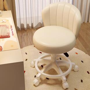 万向轮化妆椅女生卧室梳妆台凳子家用滑轮靠背椅子升降转椅美甲凳