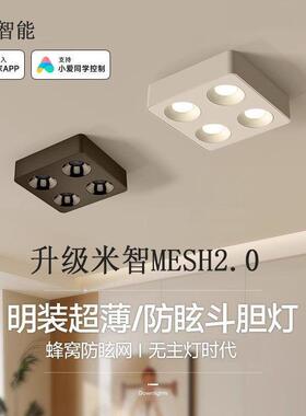 5.5cm超薄斗胆灯明装射灯防眩高显指无主灯智能2.0无极调光调色温