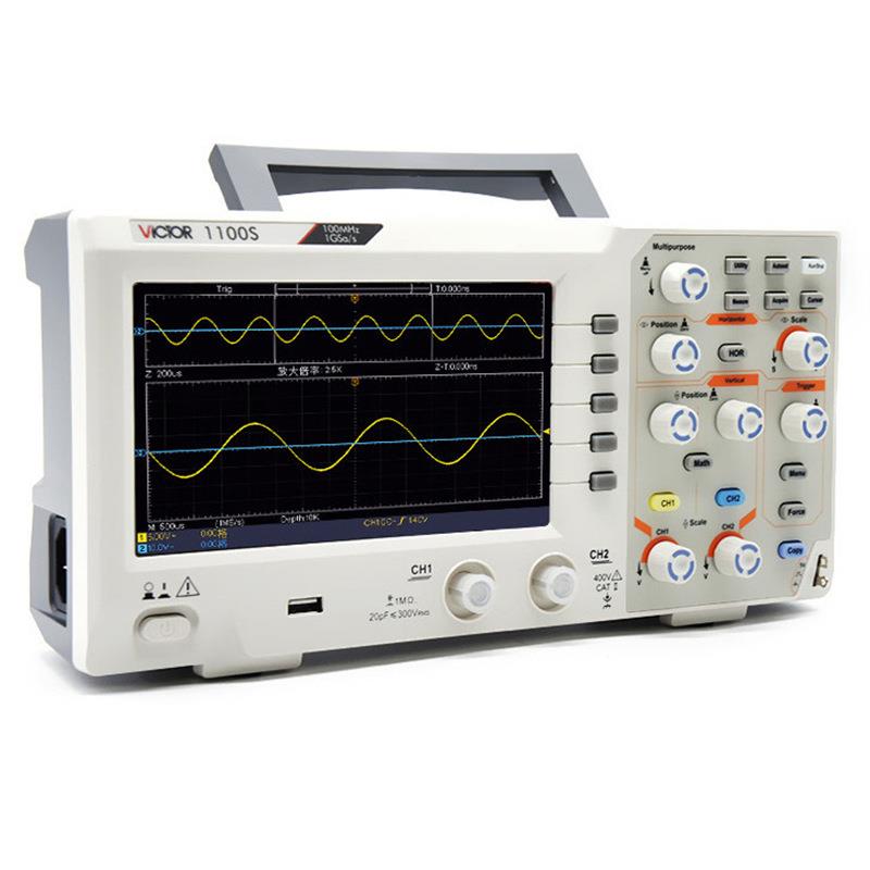 Victor/胜利数字示波器VC 1050S/1100S 100MHZ双通道存储彩屏30种