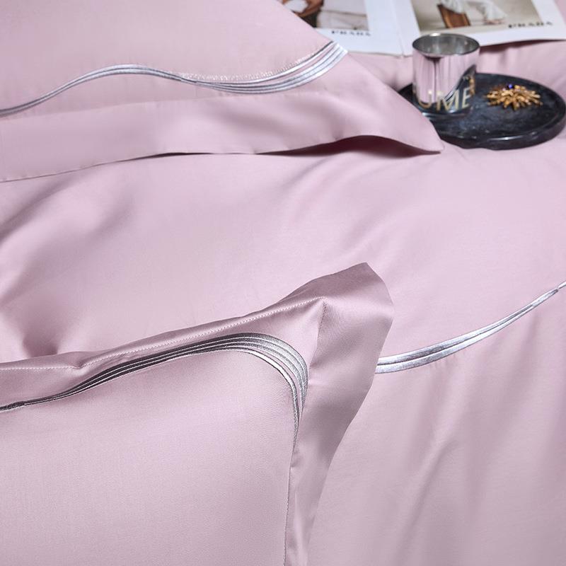 2025新品100S长绒棉刺绣系列四件套全棉简约居家套件