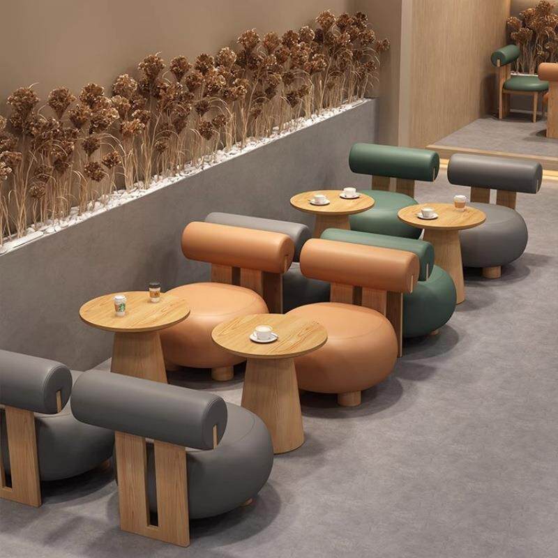 奶茶店桌椅组合网红咖啡店休闲主题餐饮家具洽谈卡座沙发凳商用