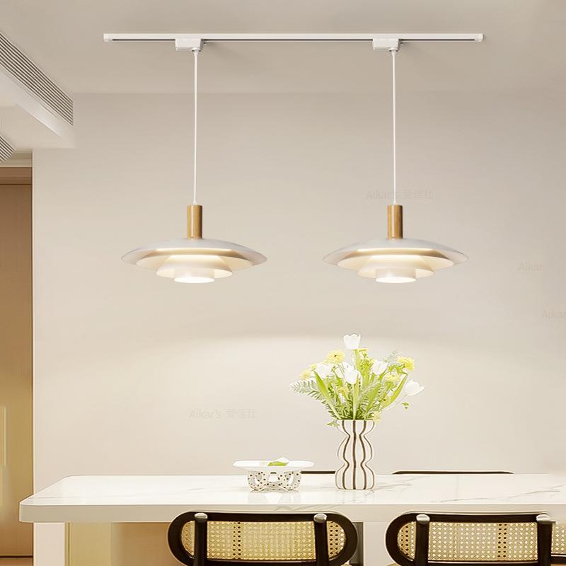 轨道餐厅吊灯飞碟创意滑轨餐桌吧台北欧丹麦可移位多头ph5饭厅灯