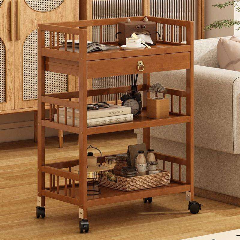 书房置物架落地家用客厅多层移动带轮小推车杂物柜书桌边收纳书柜