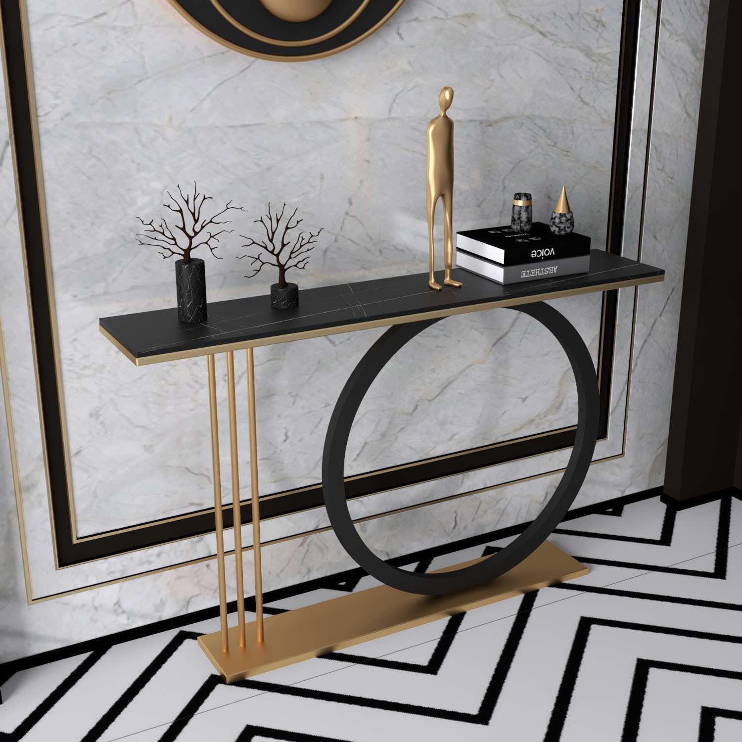 岩板玄关桌柜台现代简约轻奢长条几案靠墙入户走廊客厅装饰端景台