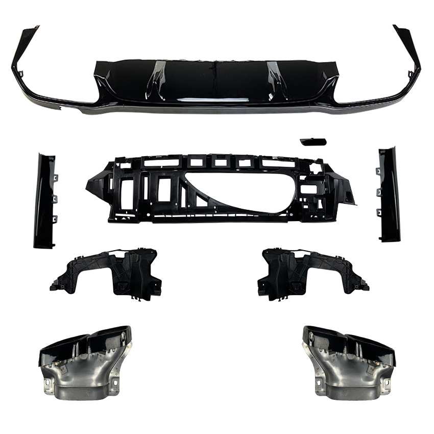 适用奔驰E级 W213 2021+ E260 E63S AMG包围尾唇尾喉后唇扰流改装