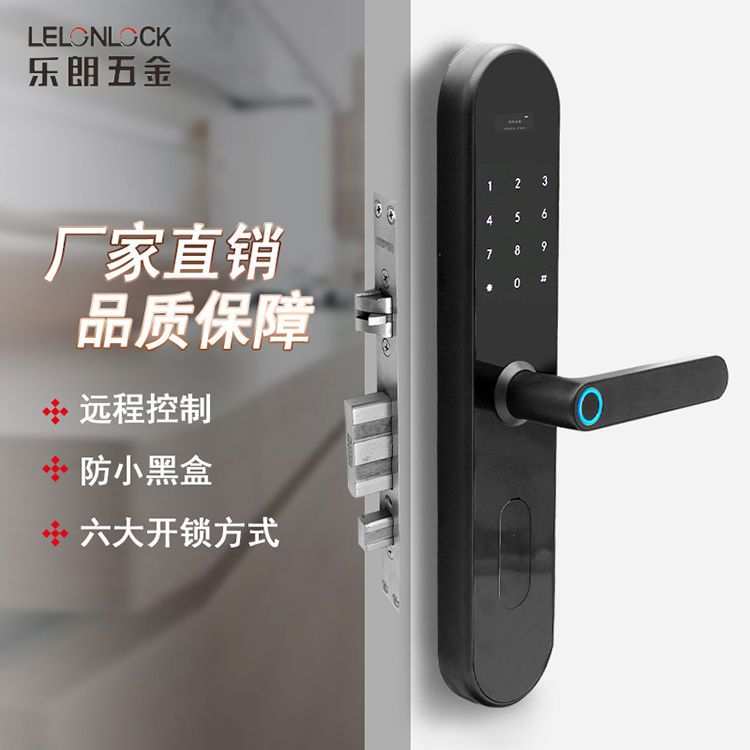 乐朗远程操控智能指纹锁 公寓酒店民宿智能锁 防盗门电子密码门锁