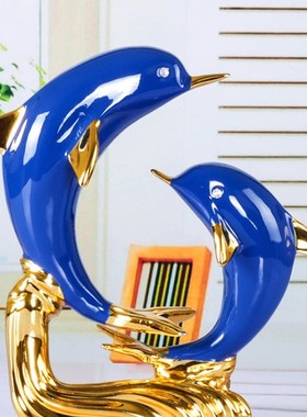 酒柜装饰品海豚艺术客厅卧室家居饰品房间钢琴上的U小摆件高档轻