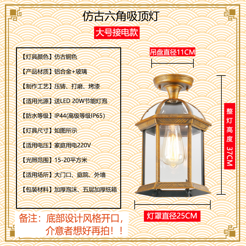 室外庭院走廊大门花o园别墅阳台新中式户外吊灯太阳能户外防水吊