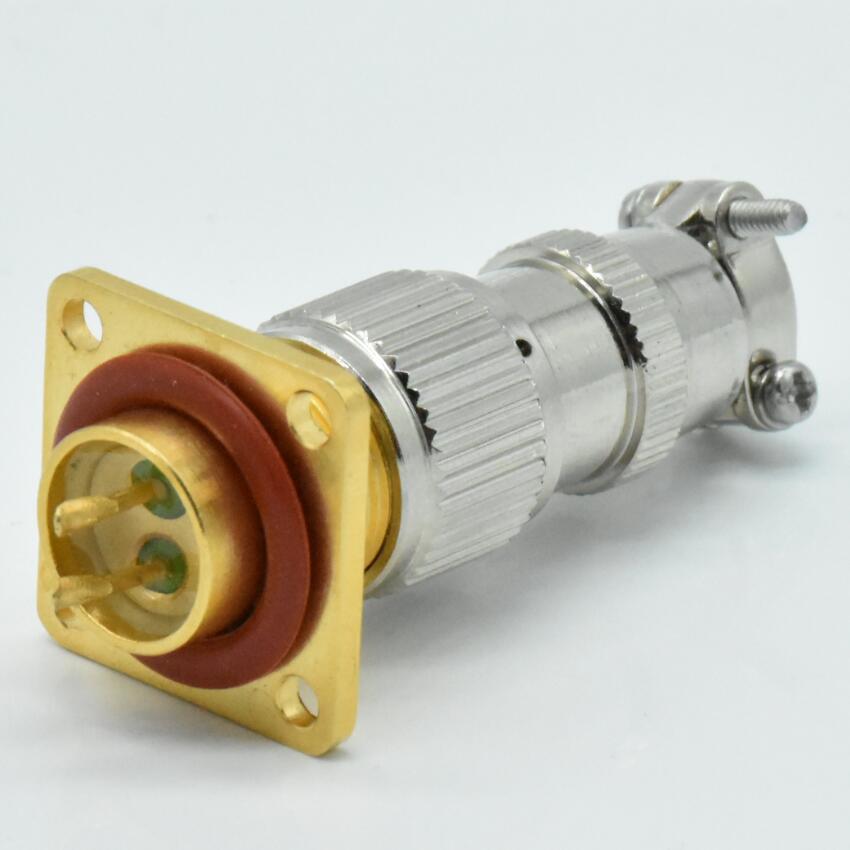 2芯真空箱使用玻璃烧结连接器气密性航空插头MX12-2P公母接头