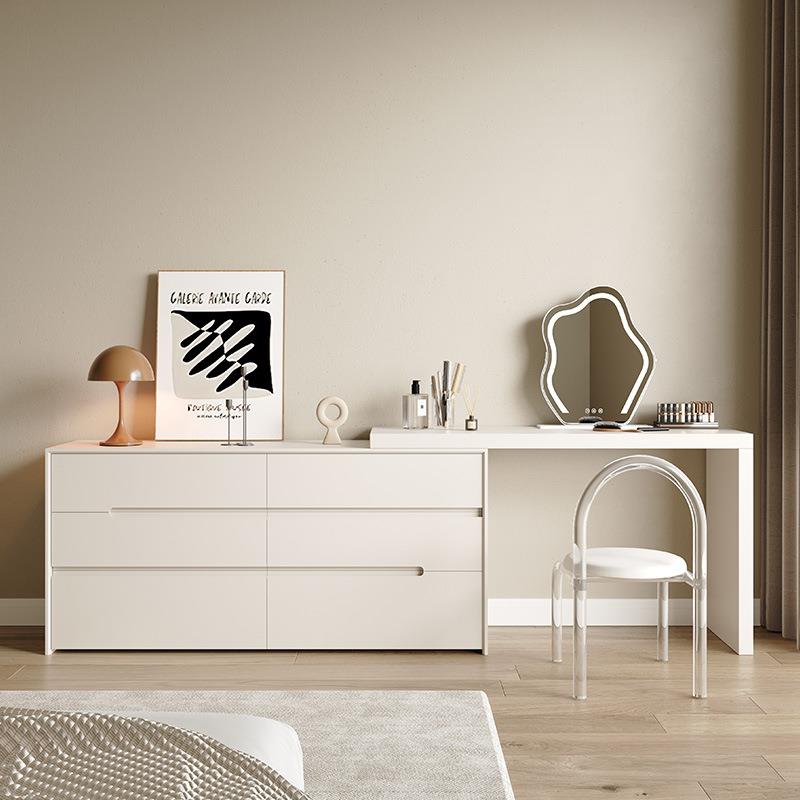 新款实用家用卧室梳妆台黑色烤漆化妆桌收纳柜主卧斗柜梳妆台一体