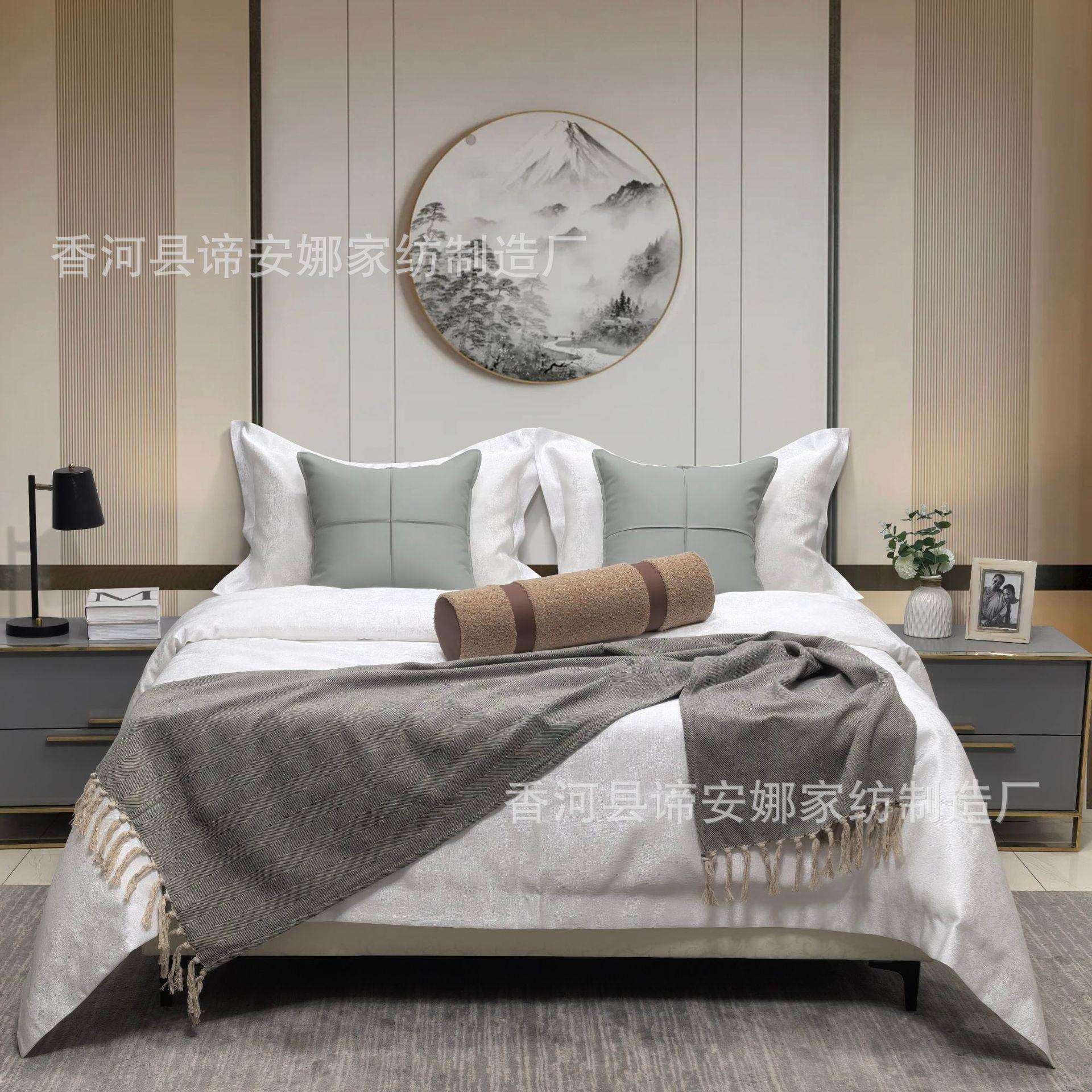 软装搭配 展厅样板间 家具配套床品 现代轻奢 简约港式床上用品