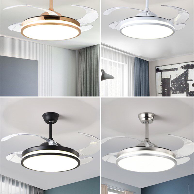 超薄隐形吊扇灯吊扇灯变频大风力简约现代家用客S厅饭厅卧室吊扇