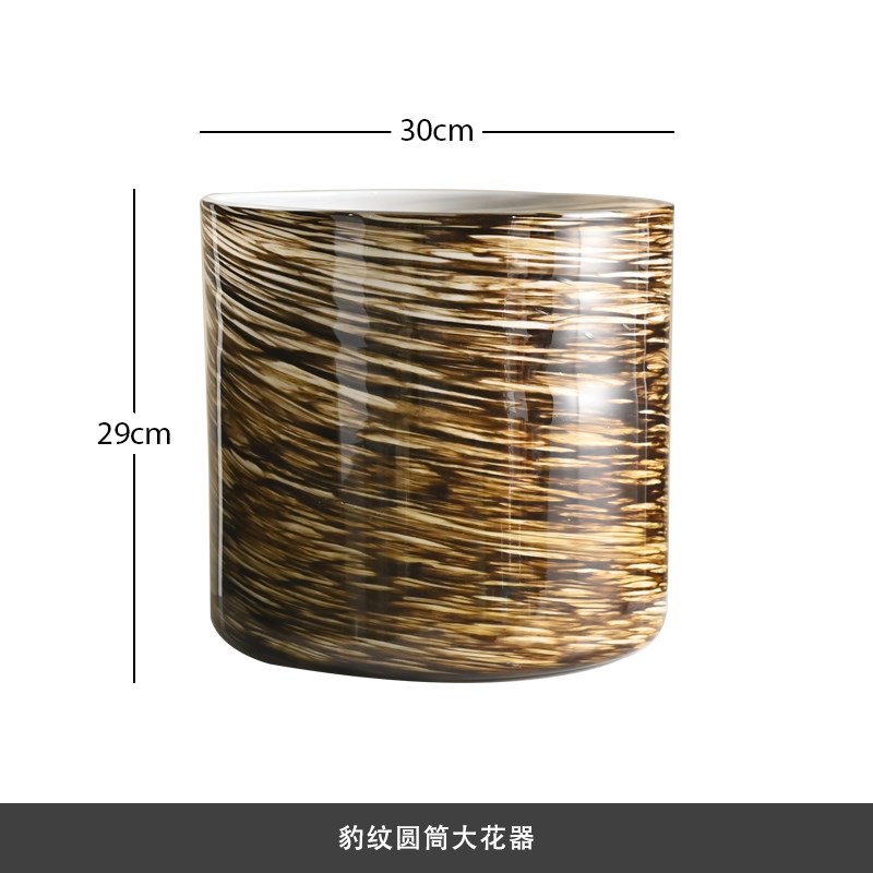 简约现代磨砂玻璃大花瓶样板间客厅玄关落地花P瓶茶几餐桌装饰果