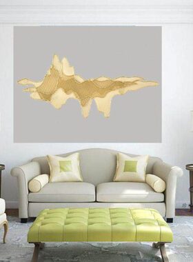 酒店铁艺中式壁饰金属壁挂件家居客厅墙上装饰品玄关水假山包邮影