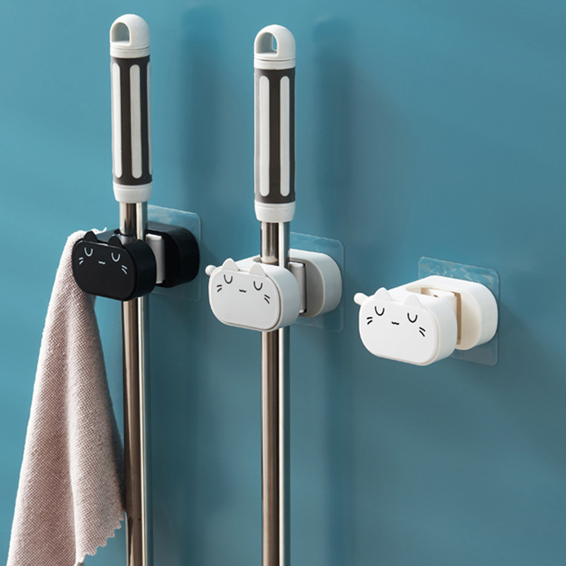 拖把挂钩免打孔扫把挂架t卫生间强力粘钩固定卡扣置物架壁挂拖布