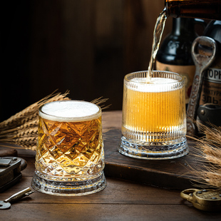 2024新款 啤酒杯大容量解压旋转扎啤杯网红玻璃Q精酿杯子家用高级