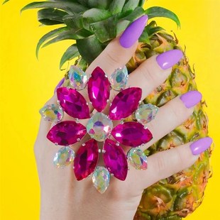 欧美夸张宴c会礼服宝石开口戒指指环女时尚百搭个性夜店演出配饰