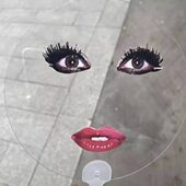 扇子夏天透明抽象唇夏天红学生耐用结搞怪烈焰耐扇子创意用印花实