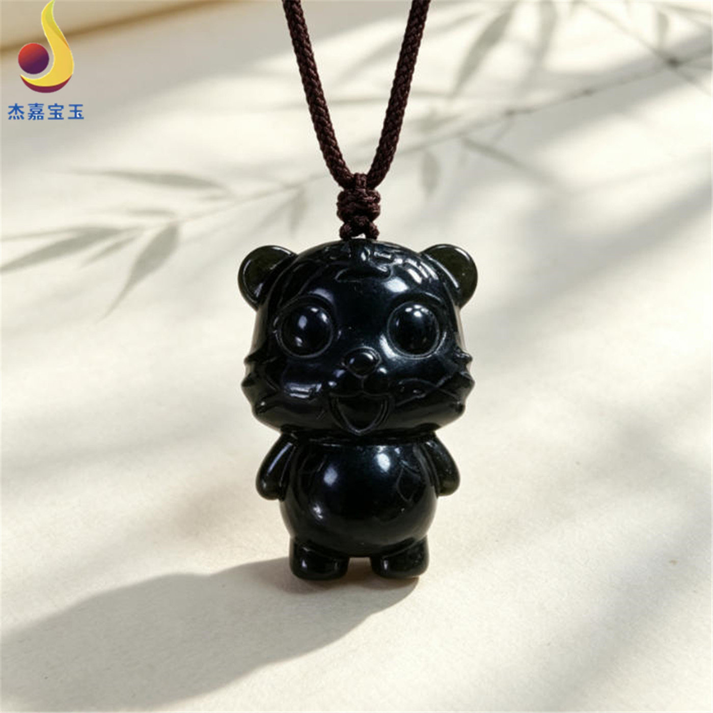 【虎虎生威】天然和田玉青玉可爱福虎卡通吊坠呆萌生肖虎雕刻挂件
