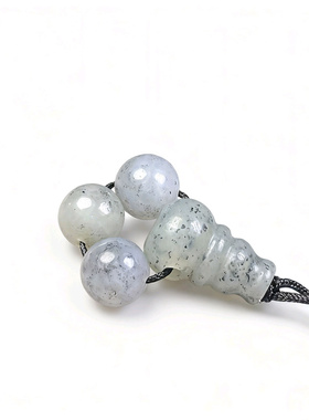 手工制作天然和田青花一体三通DIY佛珠手串项链手链佛珠佛头配件