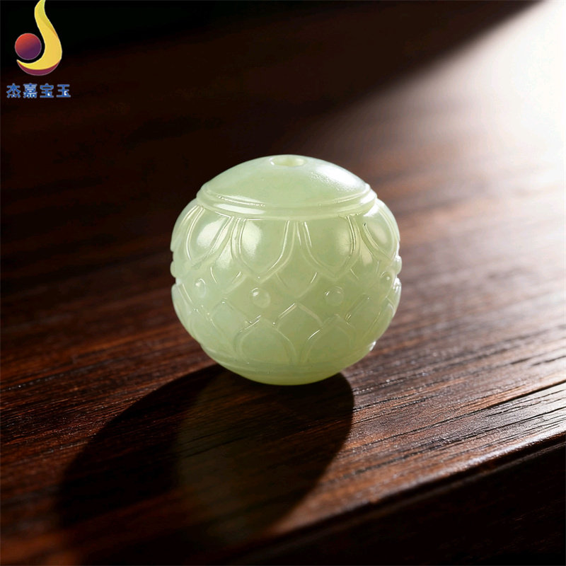 【好事连连】和田玉莲花珠单珠散珠手链手工雕刻绳编手串配珠文玩