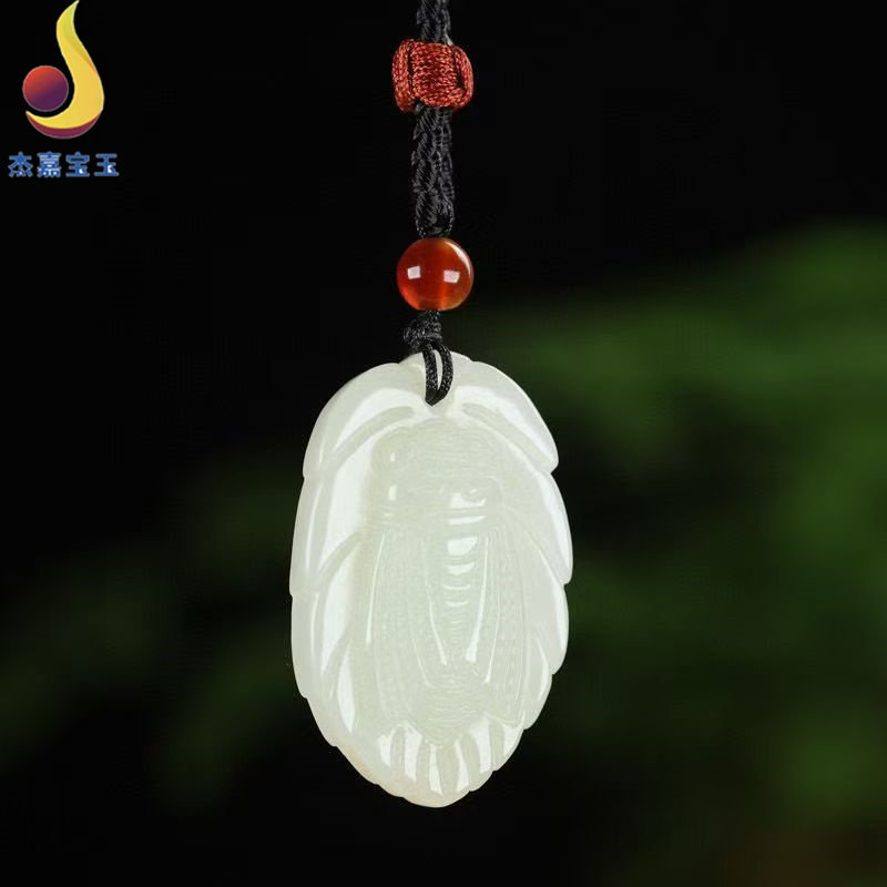 【一夜暴富】和田玉白玉金蝉知了吊坠男女款一鸣惊人玉蝉玉坠玉牌