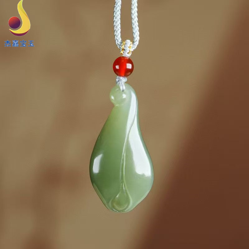 【真心】正品天然和田玉玉兰花玉坠挂件玉石项坠项链复古吊坠饰品