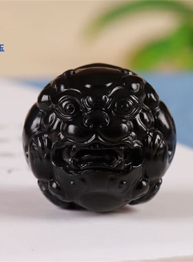 杰嘉宝玉原创和田玉貔貅圆珠DIY玉坠兽球黑玉锁骨链文玩配珠男女