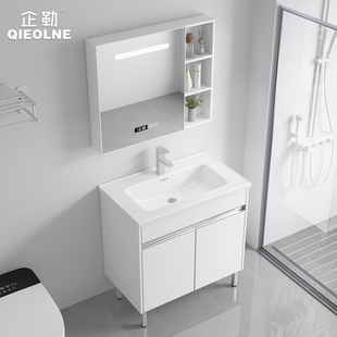 简约现代不锈钢浴室柜一体台盆阳台落地式 洗手盆卫生间Z洗脸洗漱