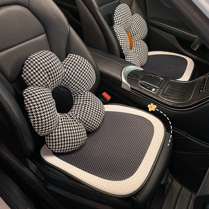 汽车坐垫四季通用夏季凉垫v网红简约用车内座椅垫子单片女神款座