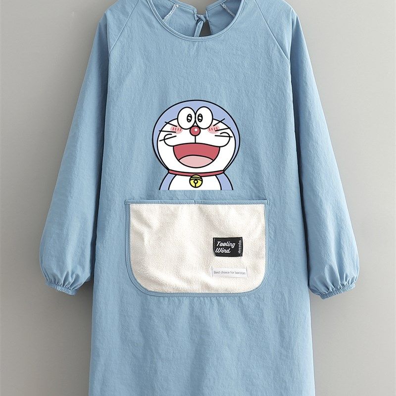 防泼水速干围裙长袖家用女罩衣塔丝隆可爱工作服上班定制Ylogo男