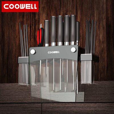 COOWELL刀架厨房用品多功能刀具置物架筷子笼一体收纳架清洗风干