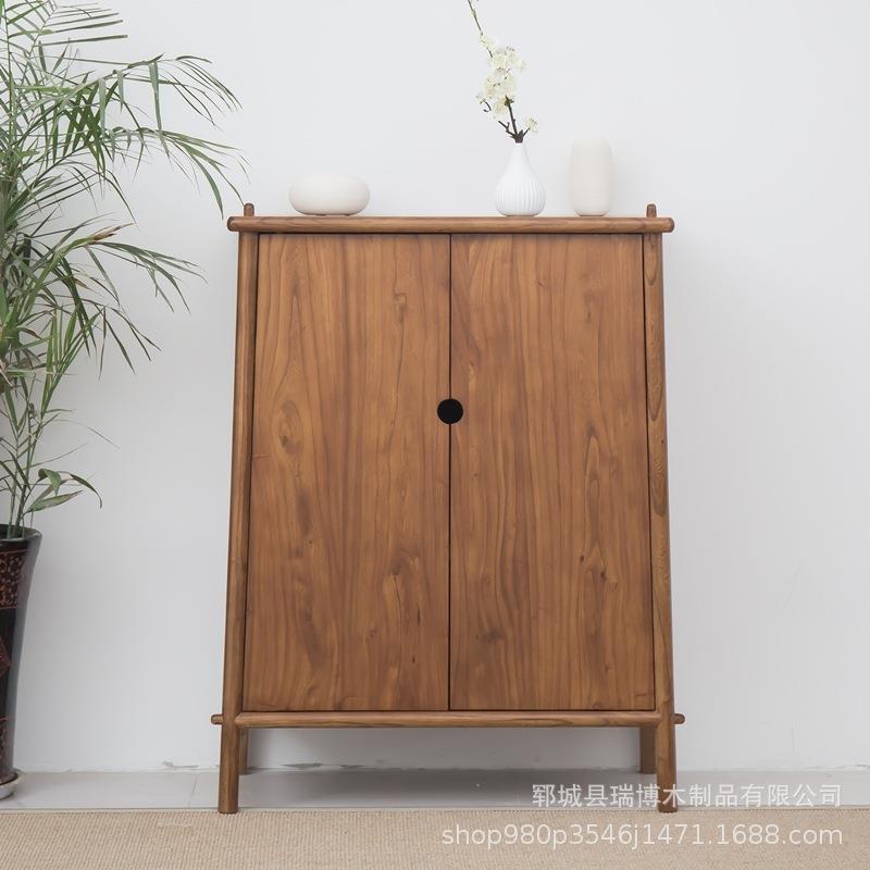 老榆木五斗柜餐边柜储物柜复古客厅抽屉柜家用风化木榆木柜子