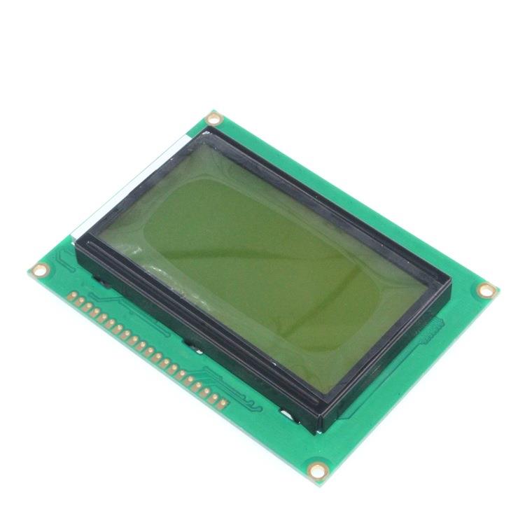 黄绿屏 LCD12864显示屏 液晶屏 带中文字库 带背光12864-5V 并口