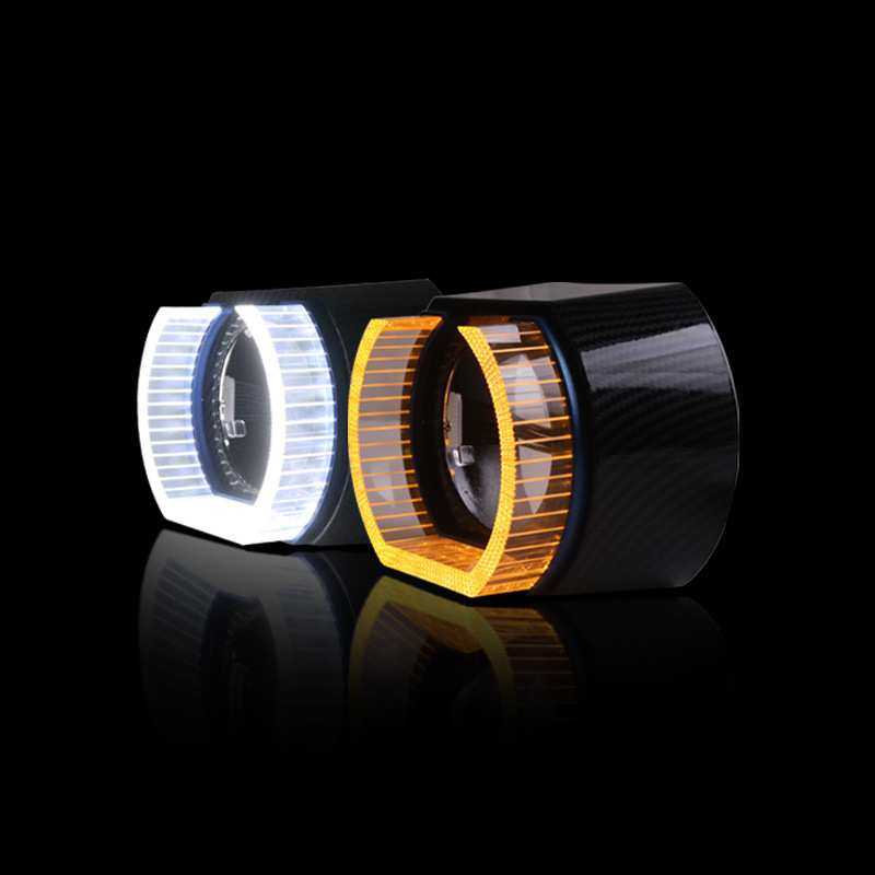 三为车灯SANVI 3寸LED双光透镜装饰罩天使眼白黄双光日行灯